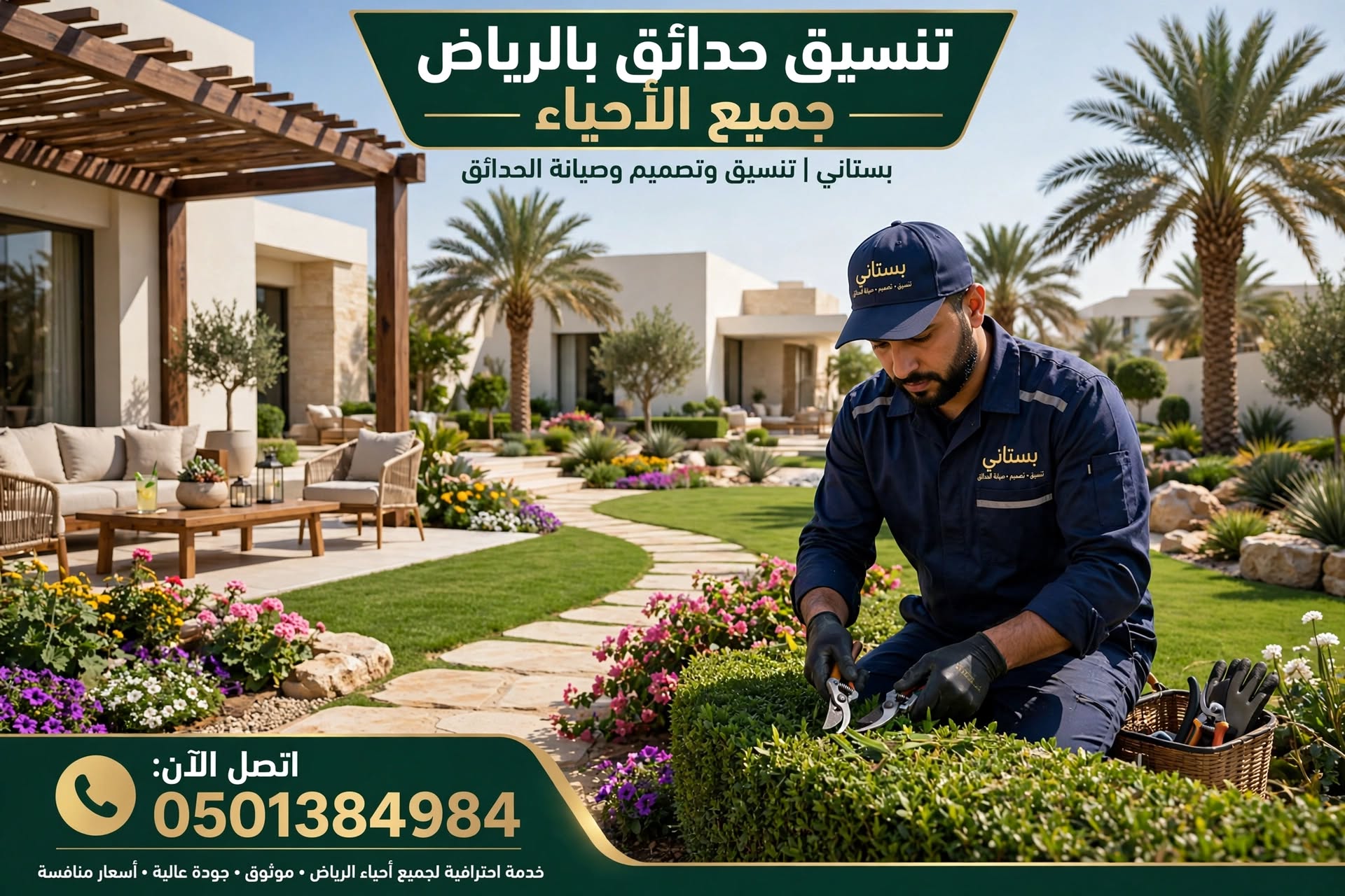 شركة تنسيق حدائق بالرياض بجميع الأحياء 0501384984 بستاني | تنسيق وتصميم وصيانة الحدائق