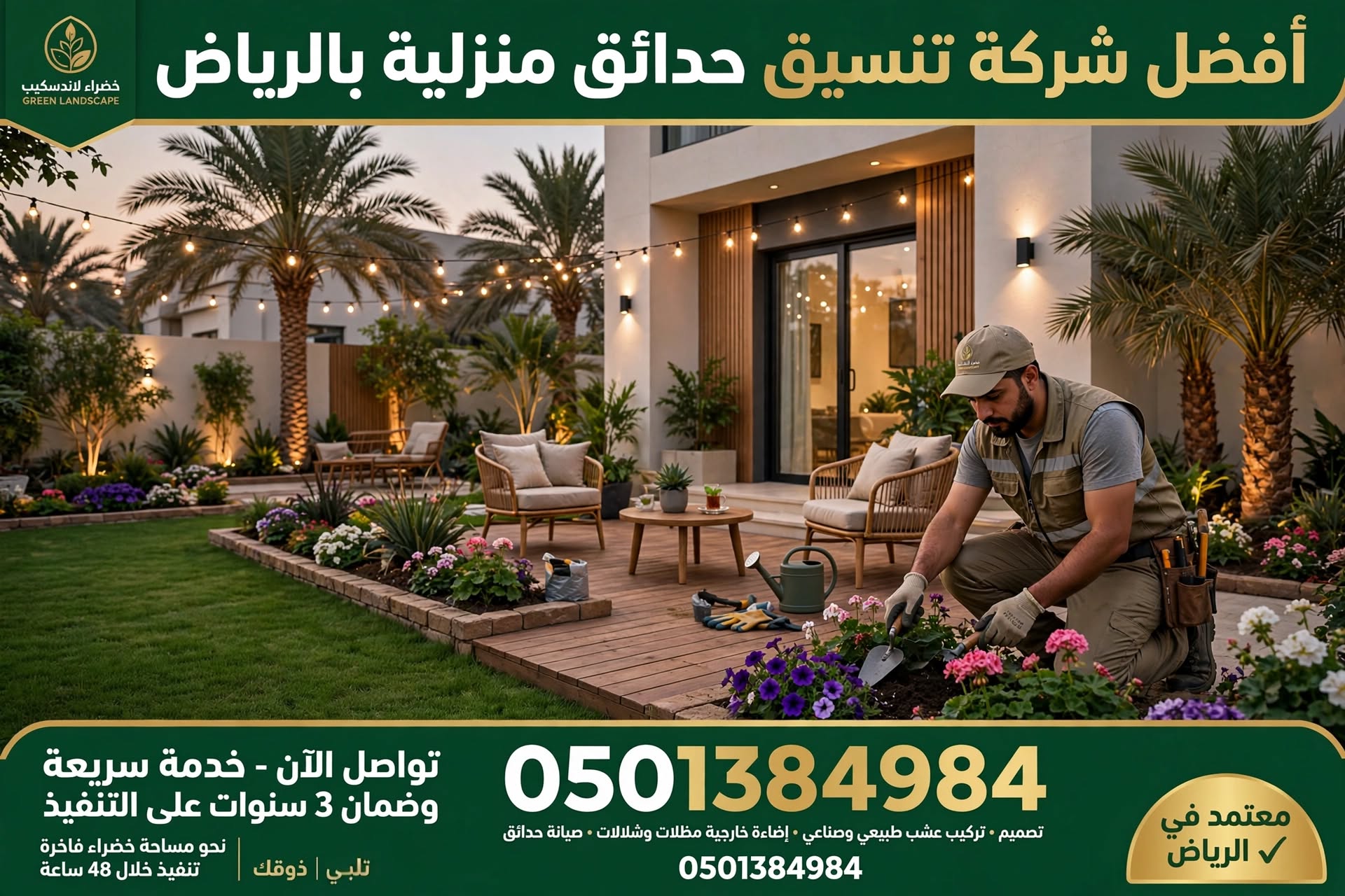 أفضل شركة تنسيق حدائق منزلية بالرياض
